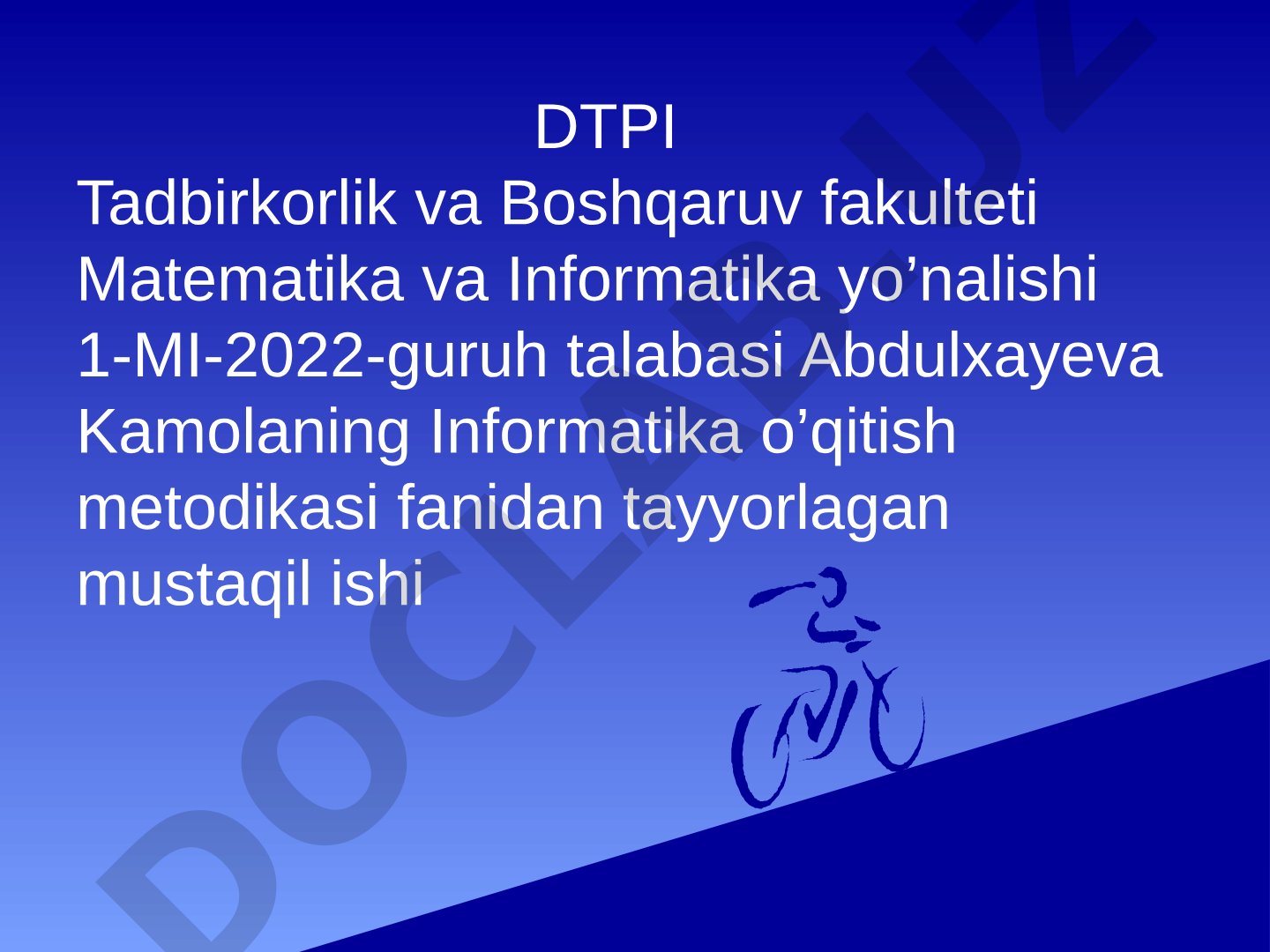 Informatika va Axborot Texnologiyalari fanini o'qitishning maqsad va vazifalari