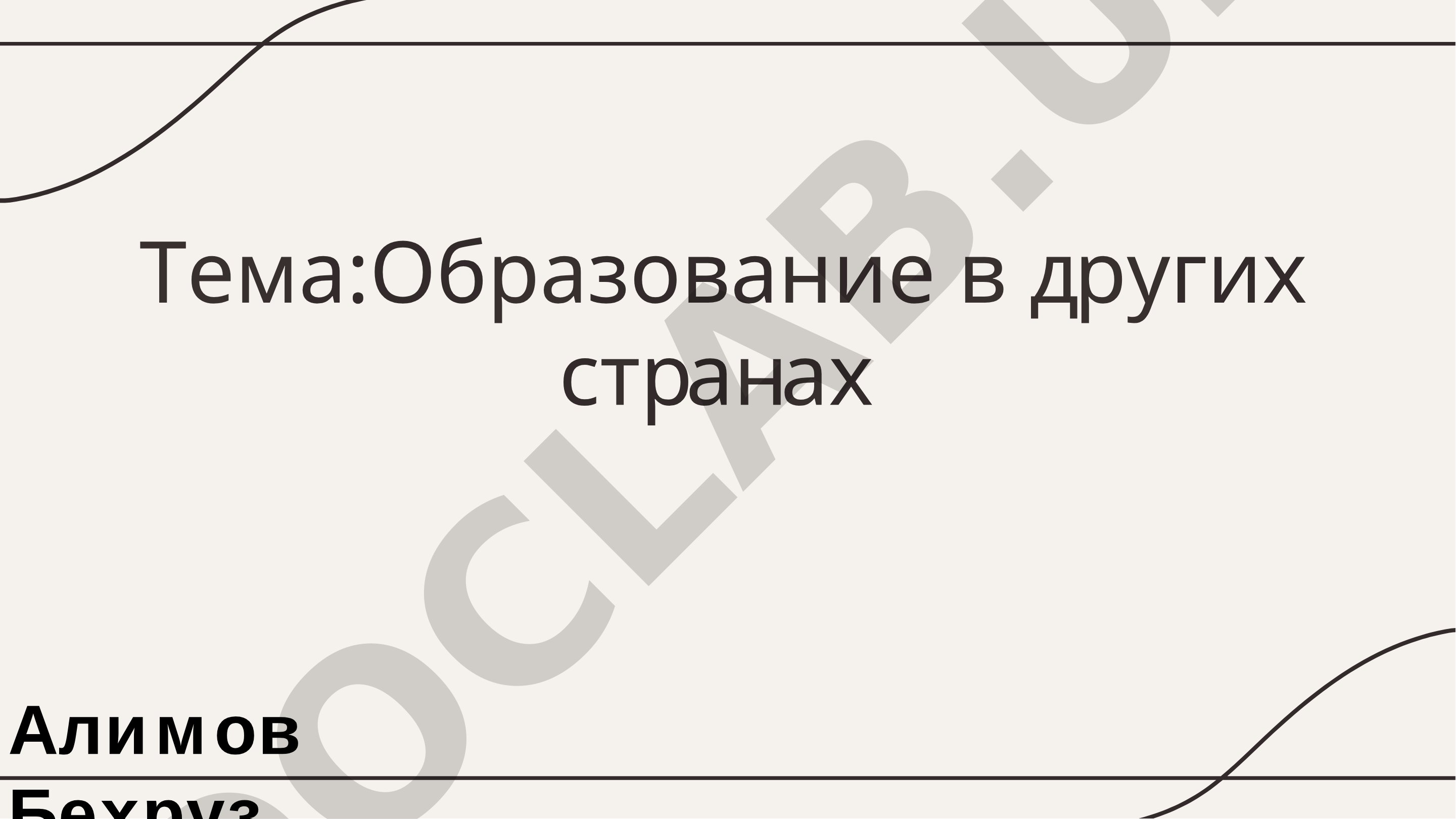 Образование в других странах