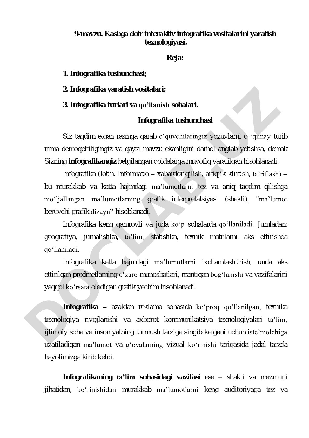 Kasbga doir interaktiv infografika vositalarini yaratish texnologiyasi