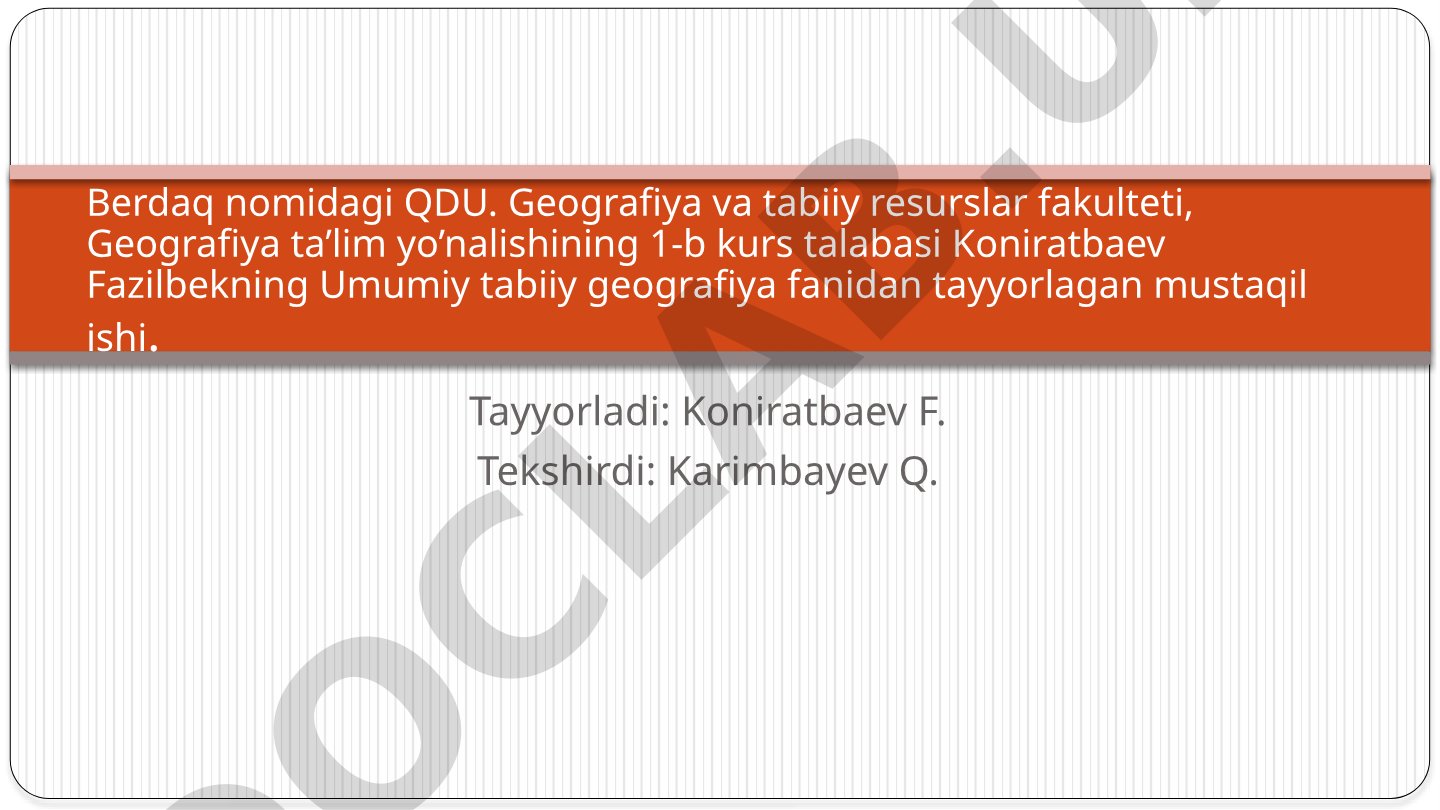 Geografik qobiqning gorizontal tuzilishi. Biosfera.