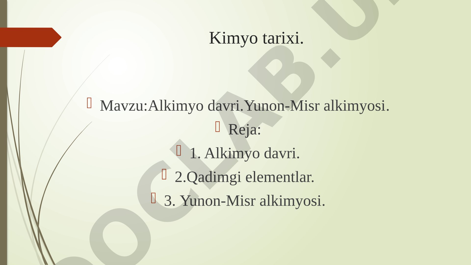 Alkimyo davri. Yunon-Misr alkimyosi.