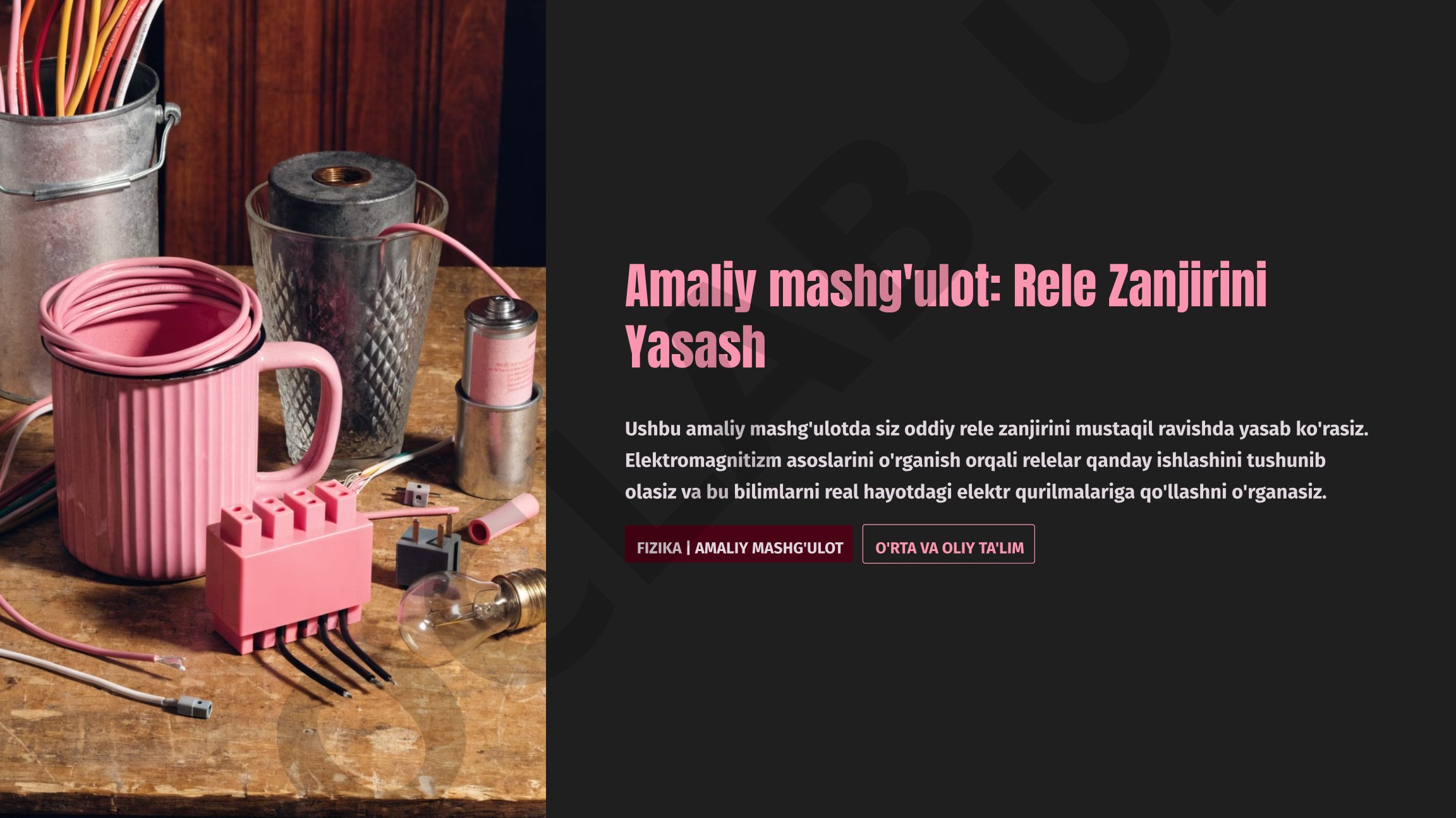 Amaliy mashg'ulot: Rele Zanjirini Yasash