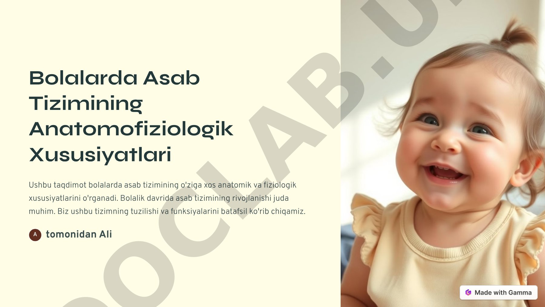 Bolalarda Asab Tizimining Anatomofiziologik Xususiyatlari