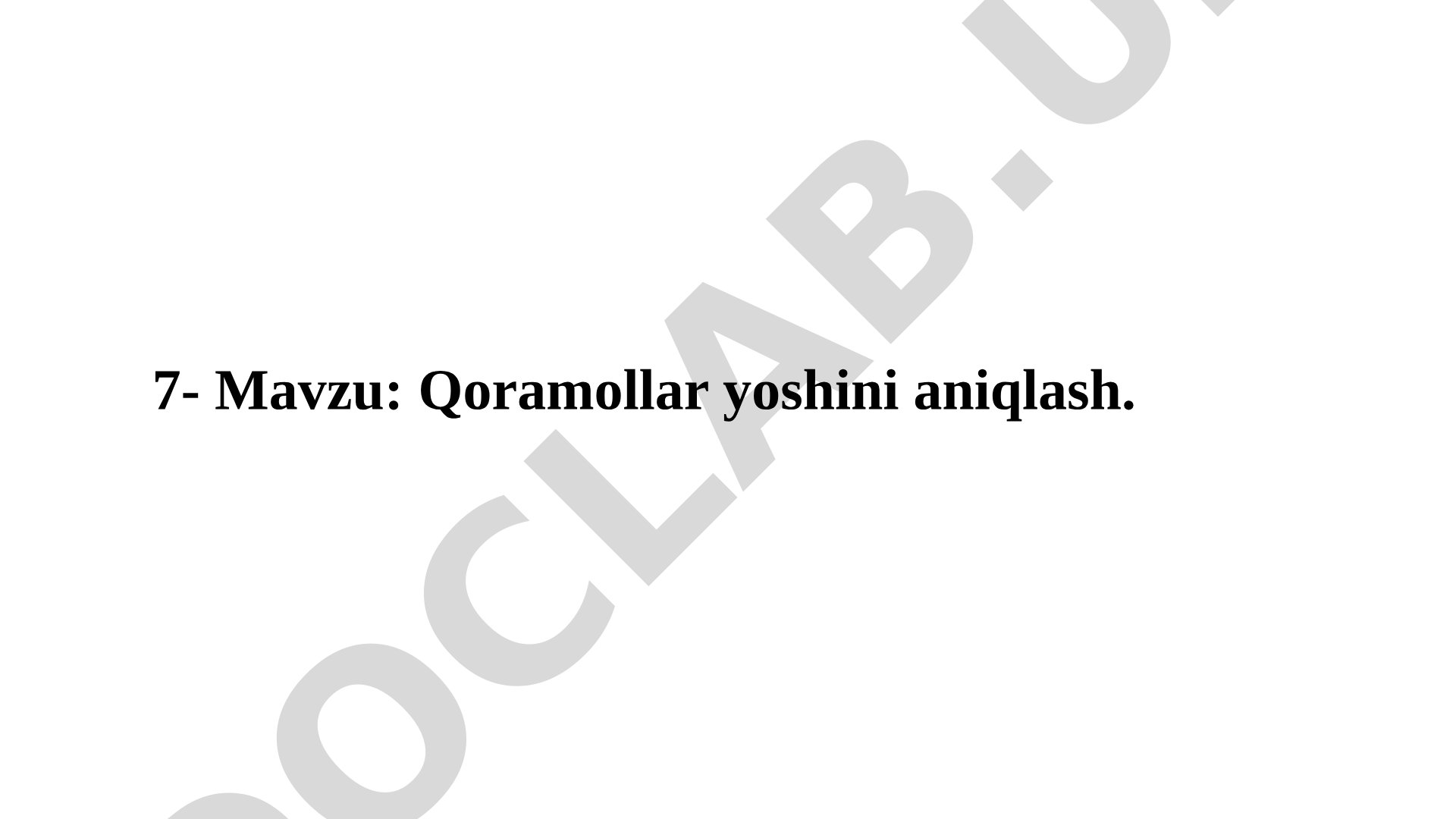 Qoramollar yoshini aniqlash