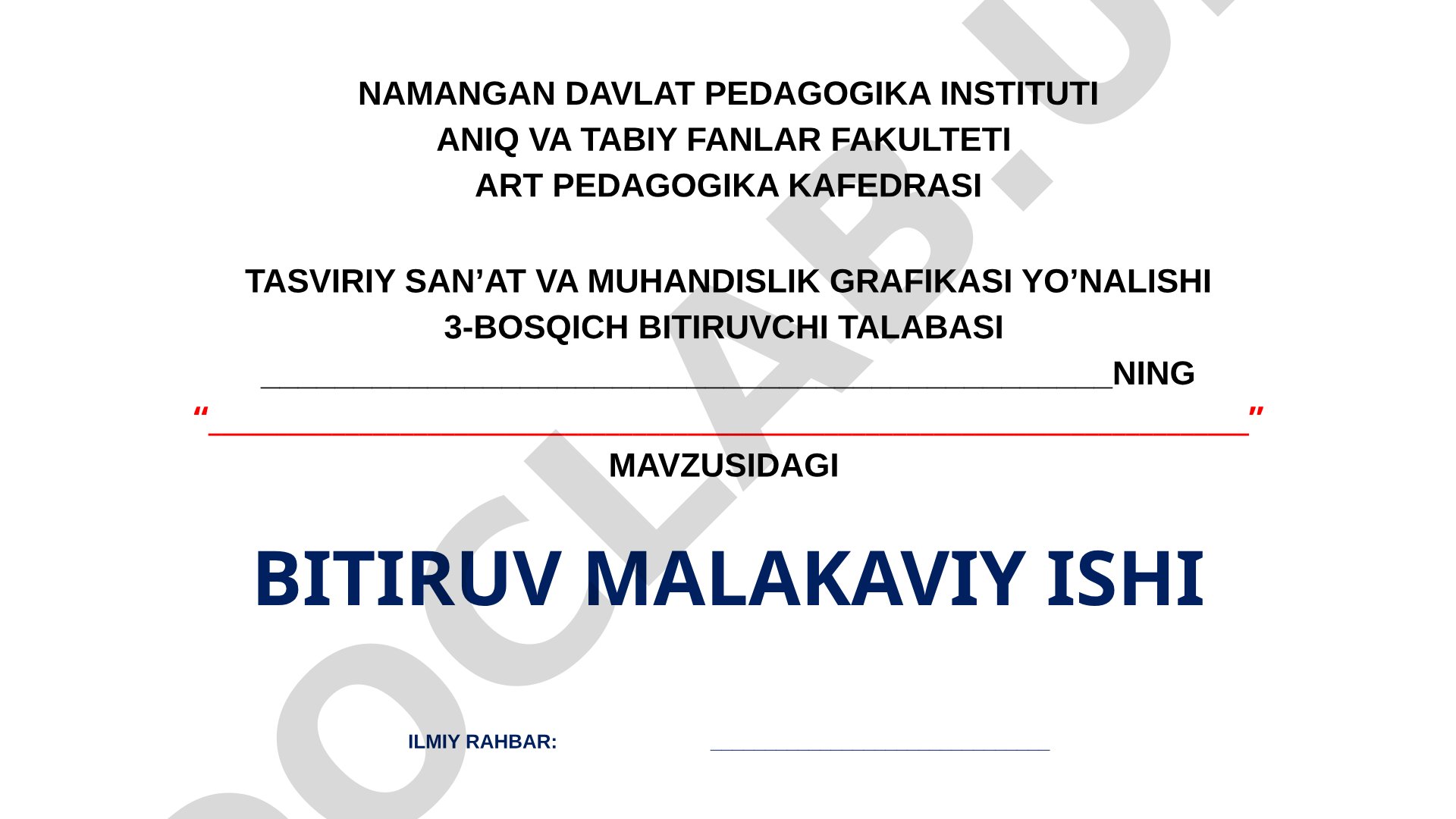 Bitiruv malakaviy ishi namunasi