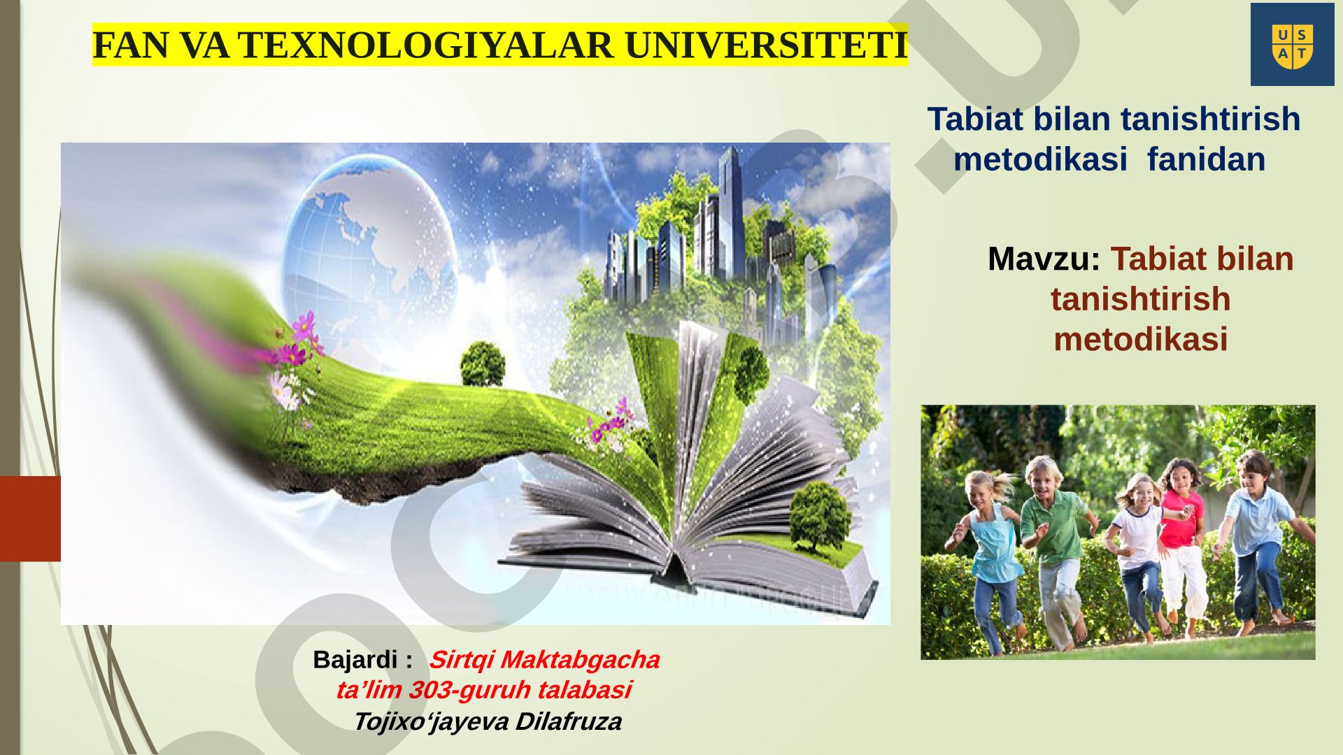Tabiat bilan tanishtirish metodikasi