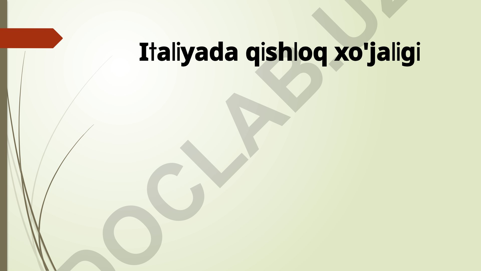 Italiyada qishloq xo'jaligi