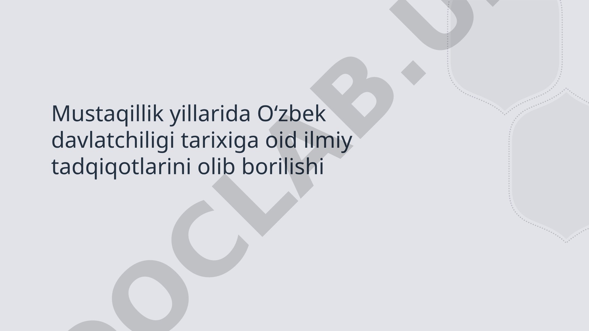 Mustaqillik yillarida Oʻzbek davlatchiligi tarixiga oid ilmiy tadqiqotlarini olib borilishi