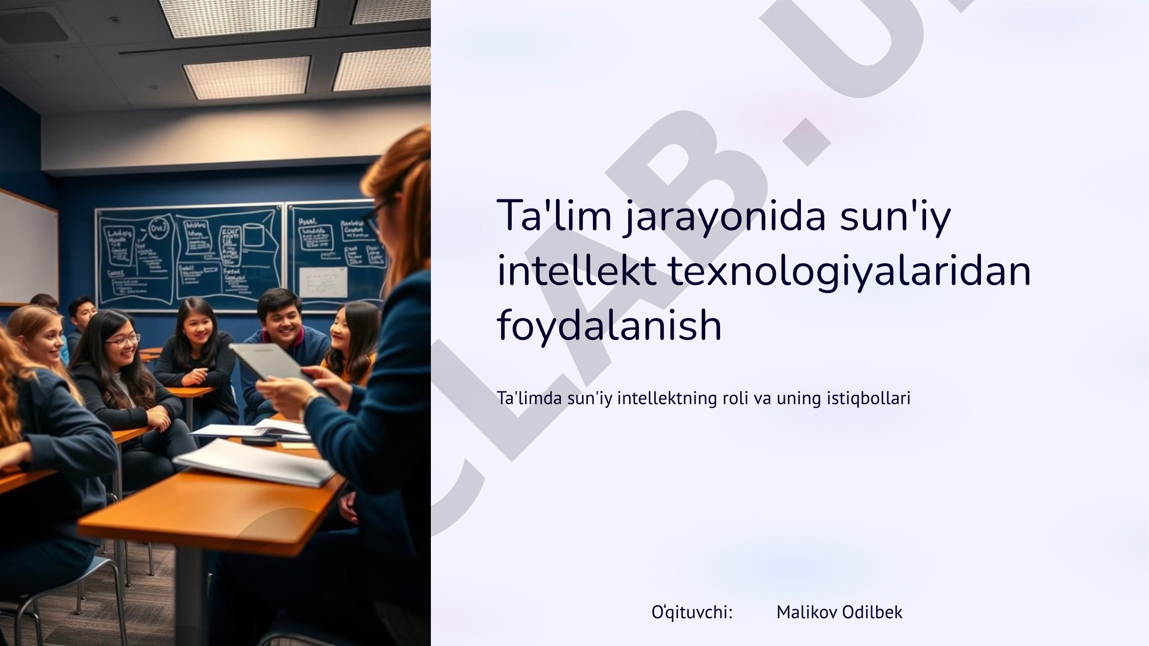 Ta'lim jarayonida sun'iy intellekt texnologiyalaridan foydalanish