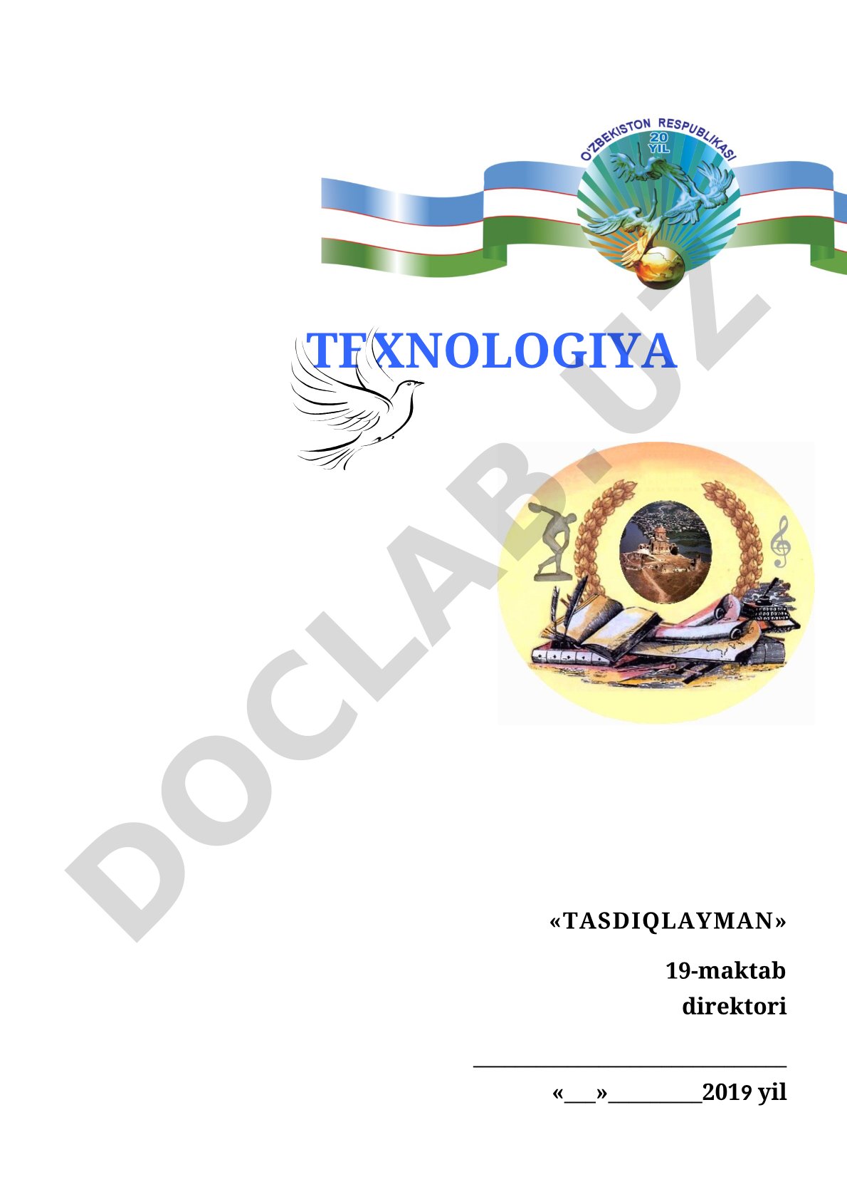 Texnologiya fanidan 5-sinf uchun yillik taqvimiy ish rejasi