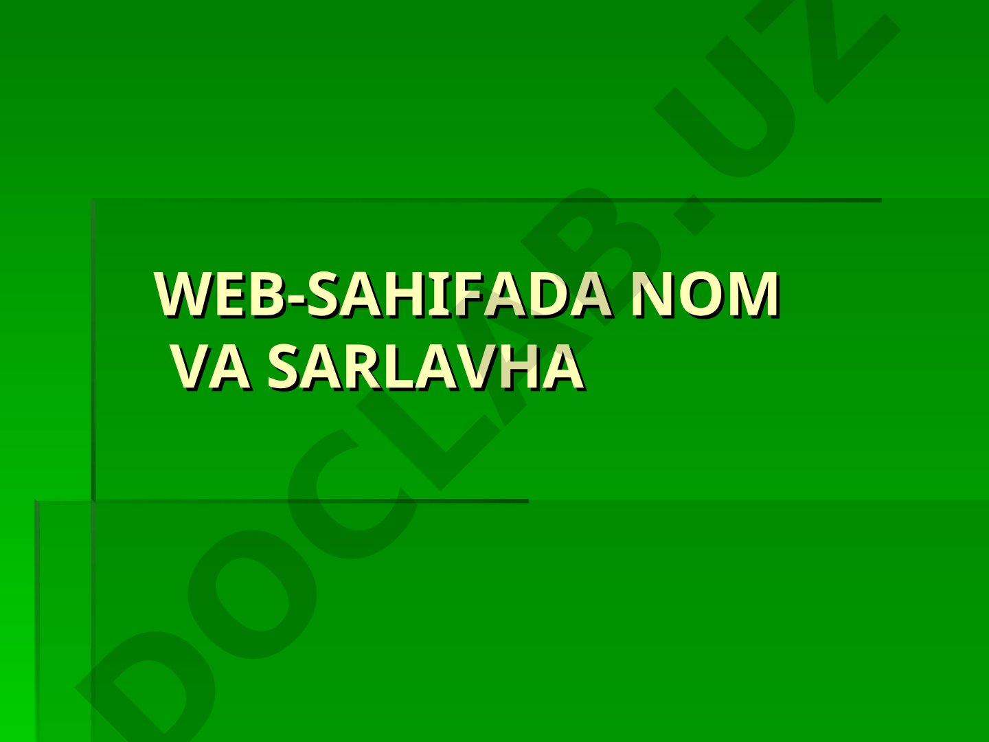 HTML sarlavha va nom diskreptorlari