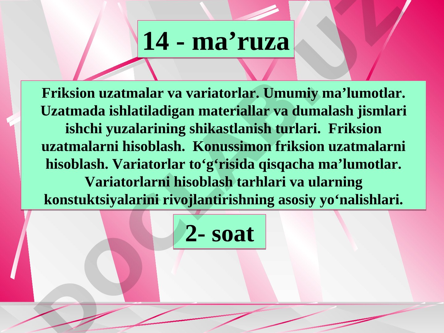 Friksion uzatmalar va variatorlar