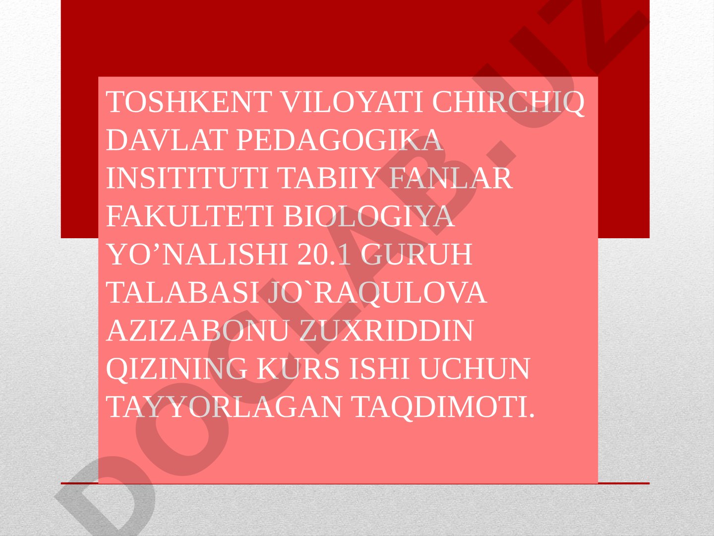 Timsohlar : tuzilishi va hayot kechirishi, asosiy turlari, tarqalishi
