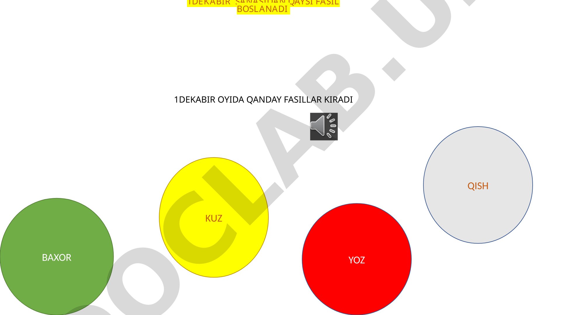 1-dekabr sanasidan qaysi fasil boshlanadi