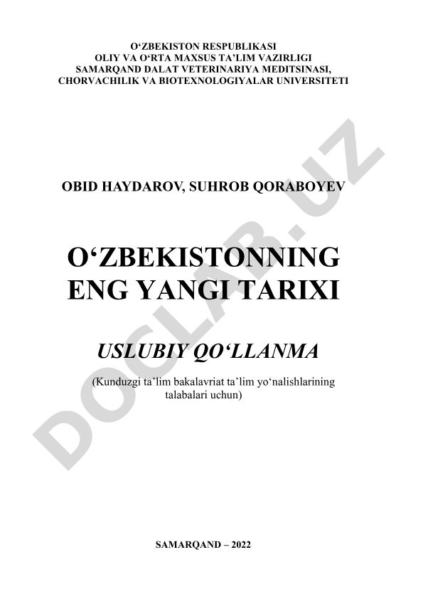 O‘zbekistonning eng yangi tarixi