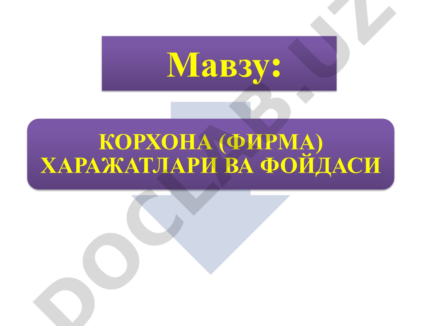 Корхона (фирма) харажатлари ва фойдаси