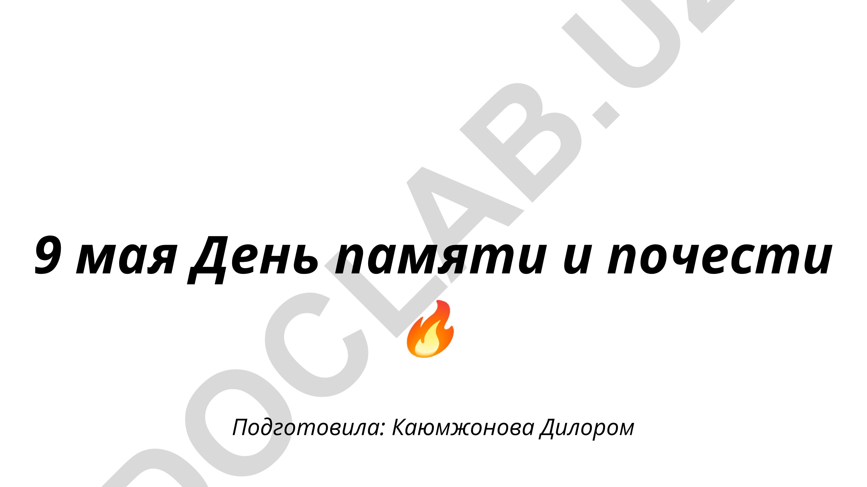 9 мая День памяти и почести