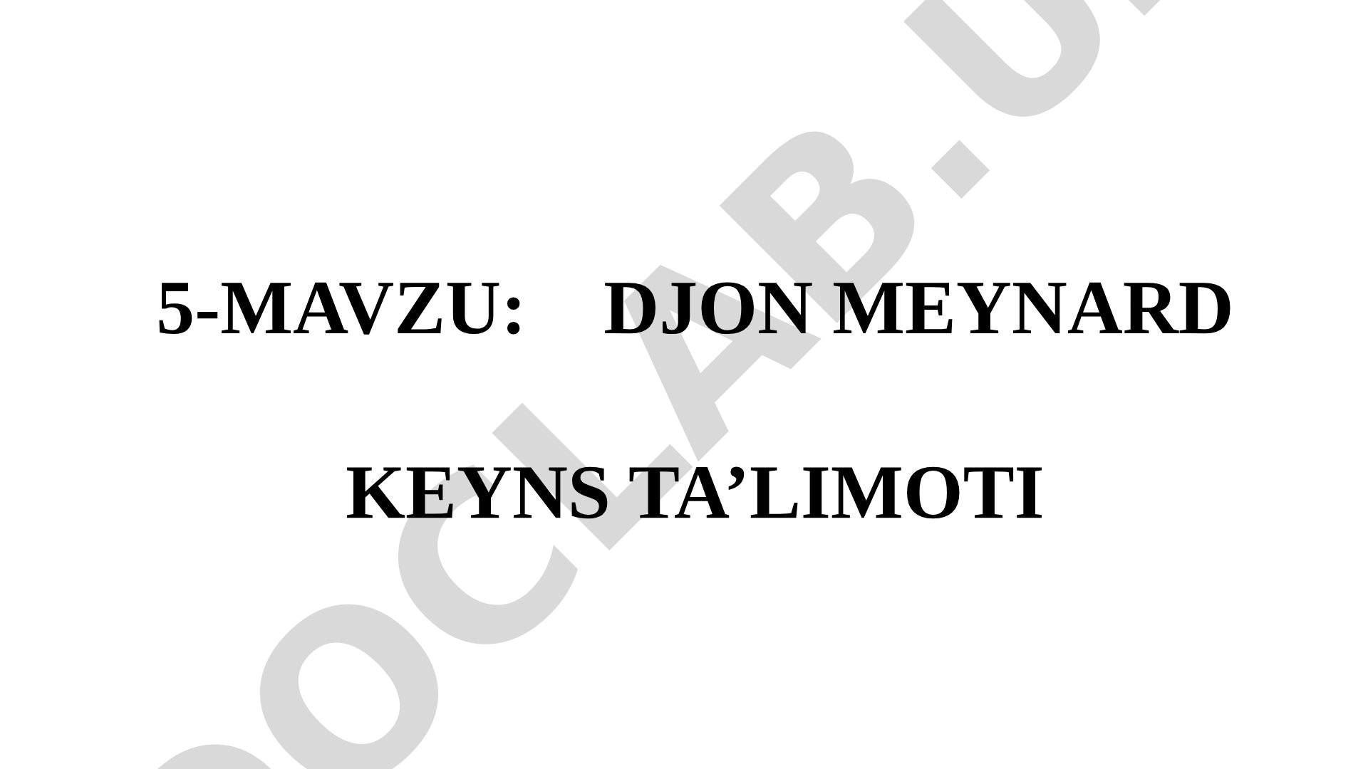 Djon Meynard Keyns ta’limoti