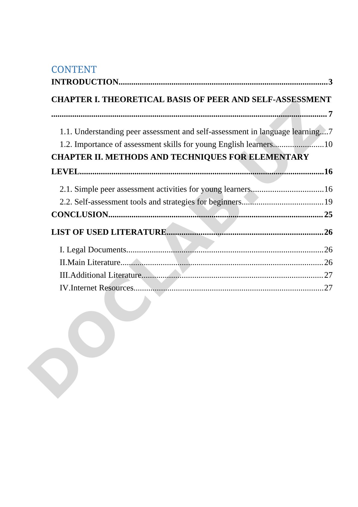 Effective peer and self-assessment techniques in elementary English learning