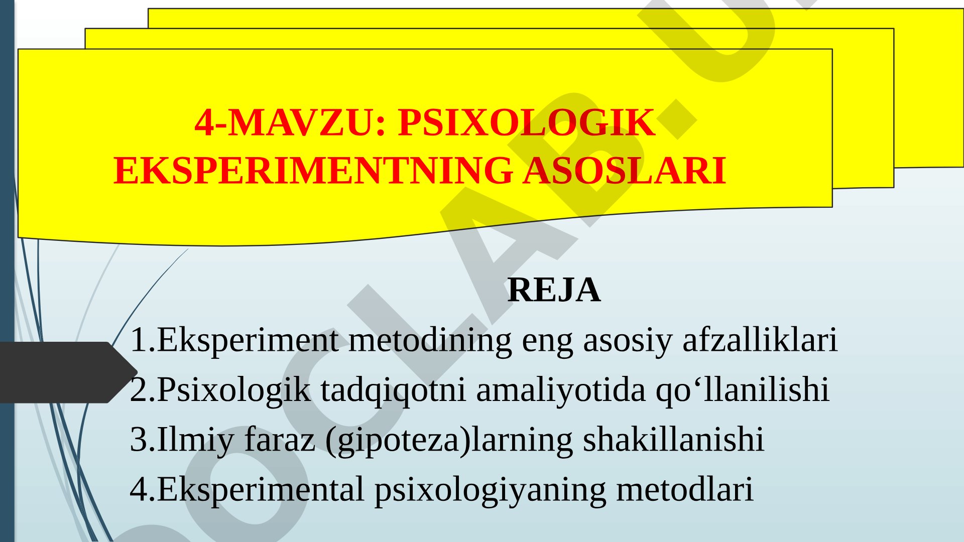 Psixologik eksperimentning asoslari