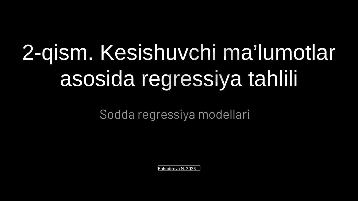 Sodda regressiya modellari