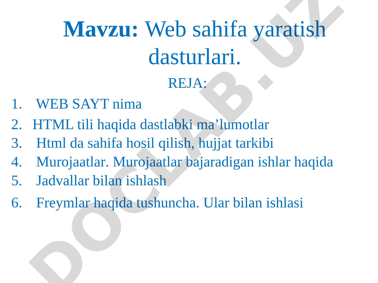 Web sahifa yaratish dasturlari