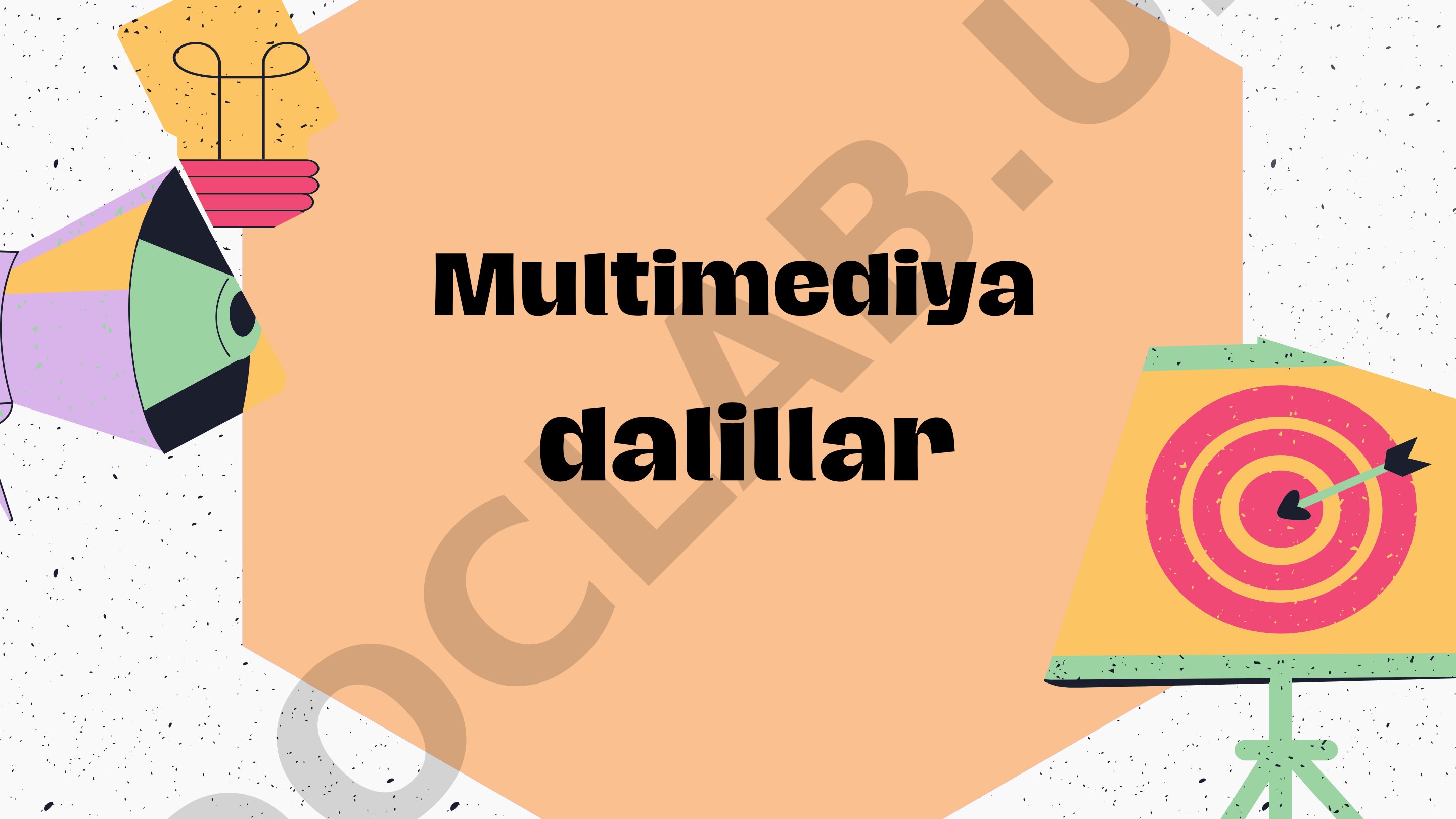 Multimediya dalil turlari: suratlar, videolar, tovush, grafik, animatsiya haqida