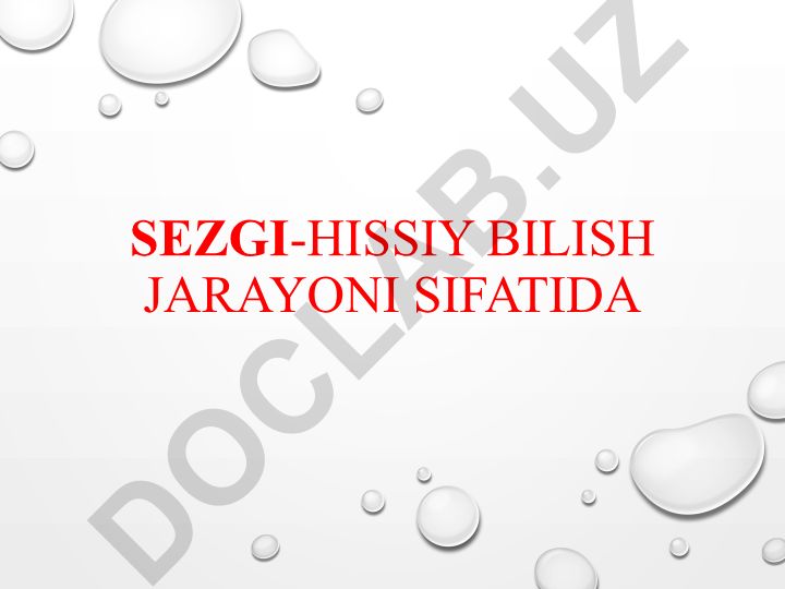 Sezgi-hissiy bilish jarayoni va analizator tizimi