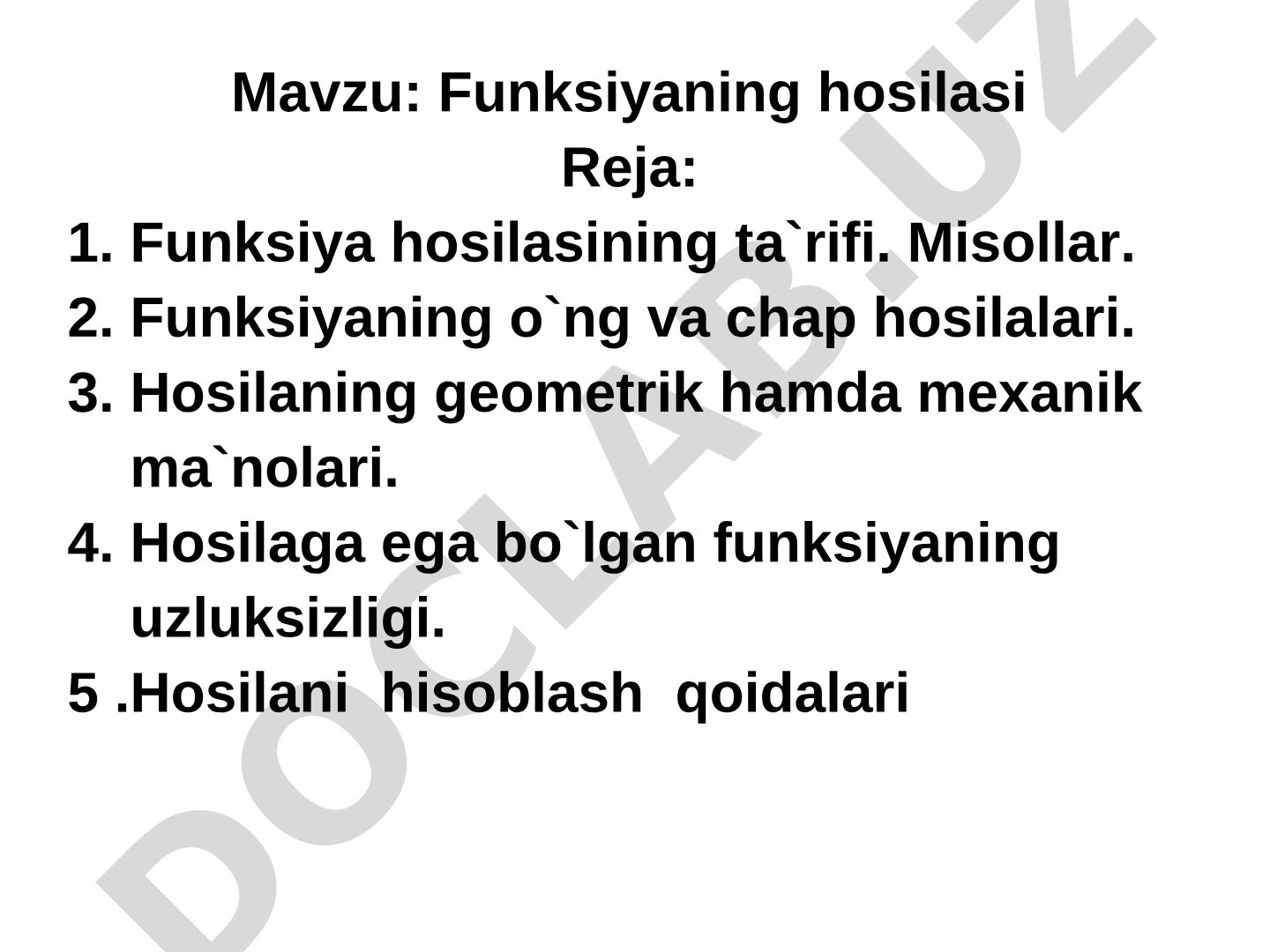 Funksiyaning hosilasi