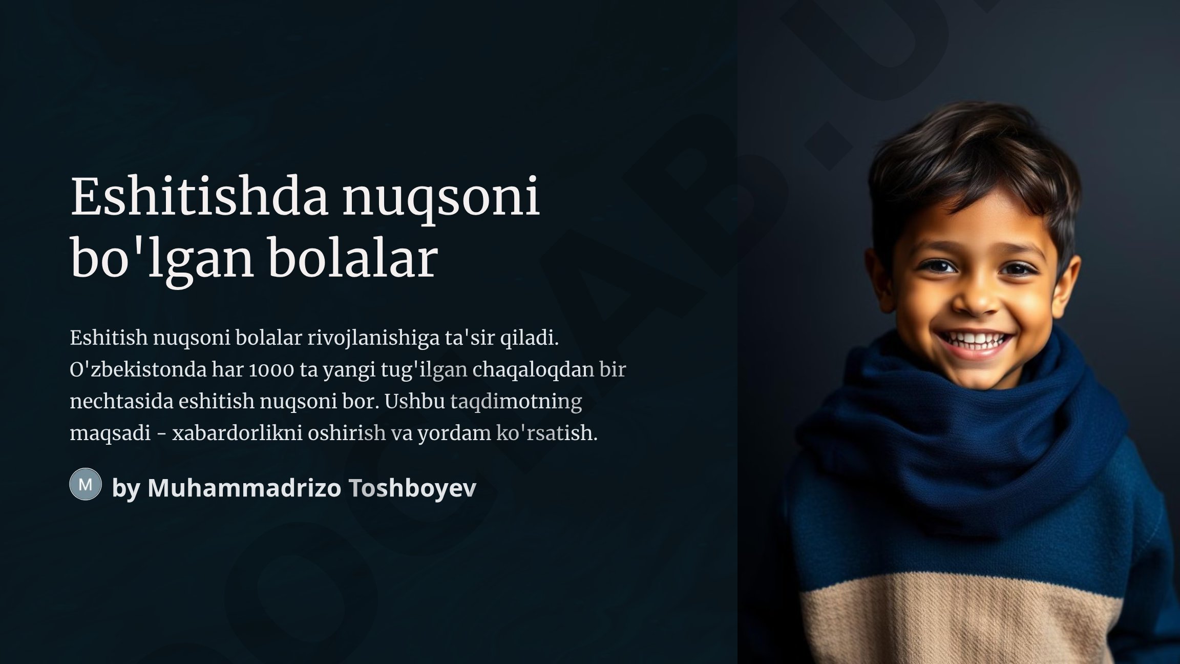 Eshitishda nuqsoni bo'lgan bolalar