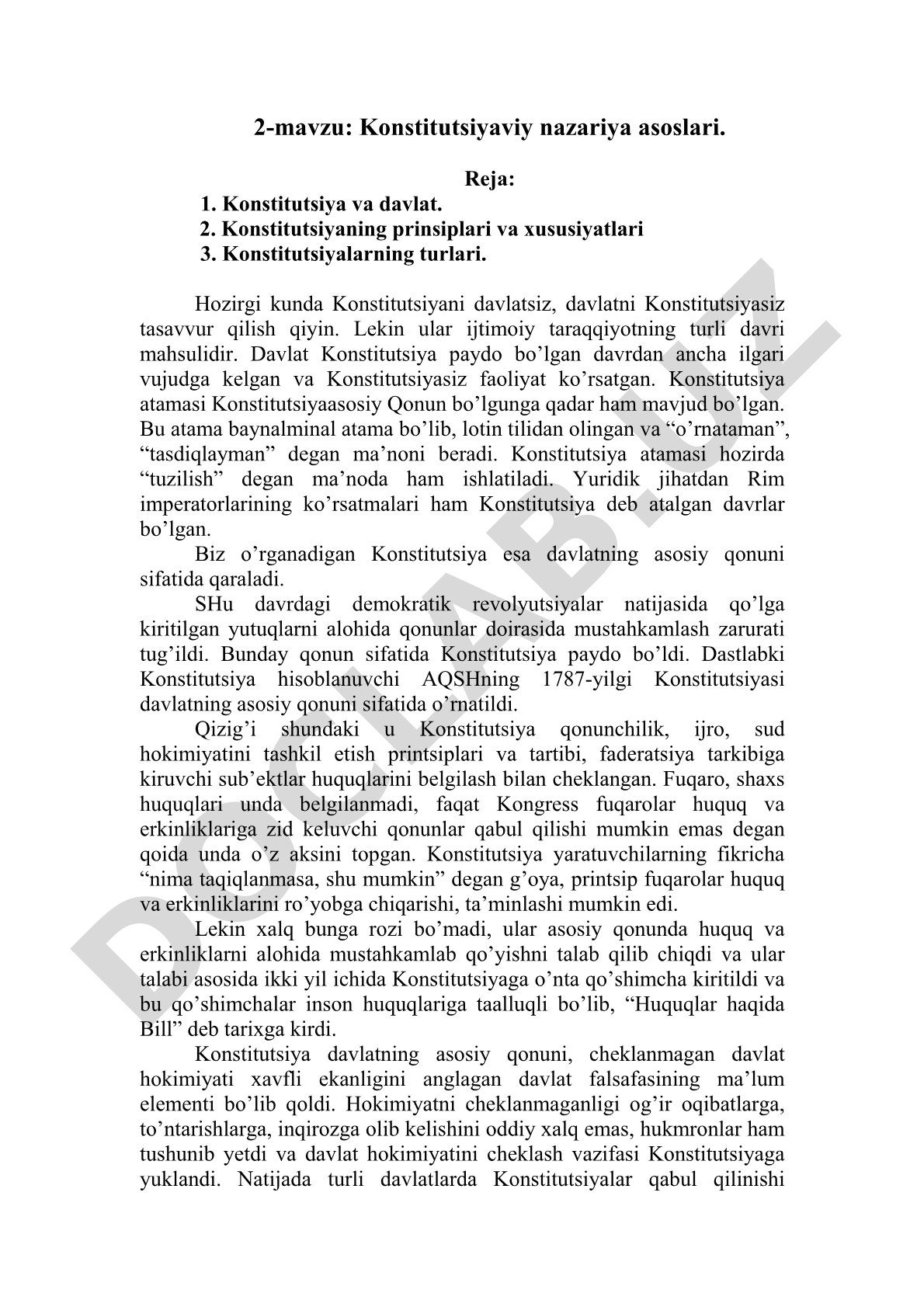 Konstitutsiyaviy nazariya asoslari