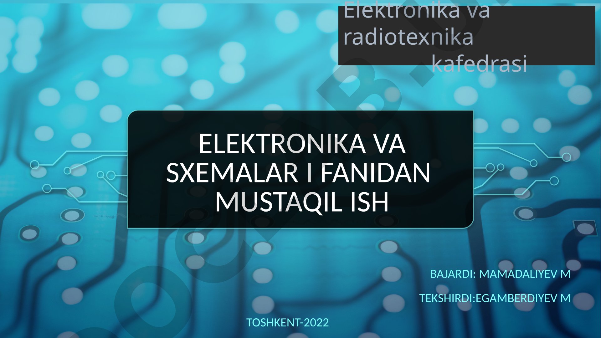 Ketma-ket va Parallel tebranish konturlari