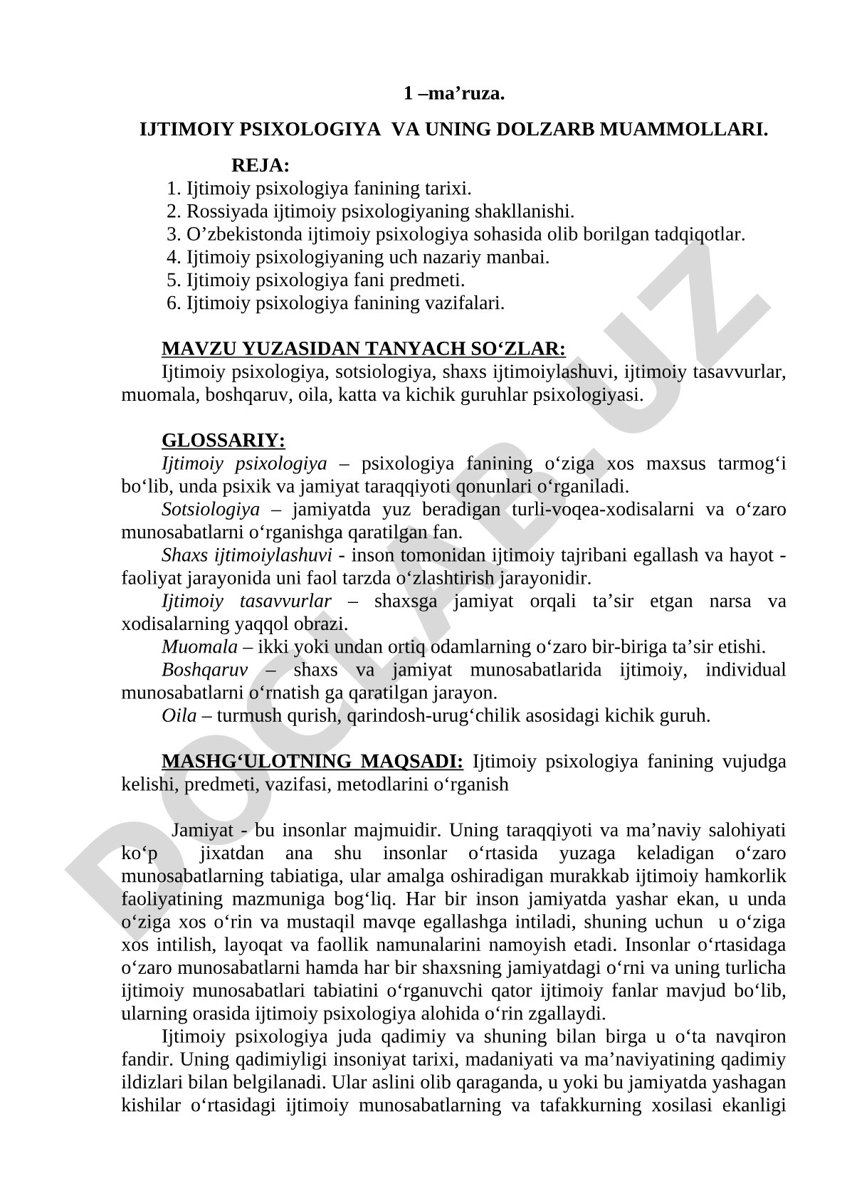Ijtimoiy psixologiya va uning dolzarb muammolari