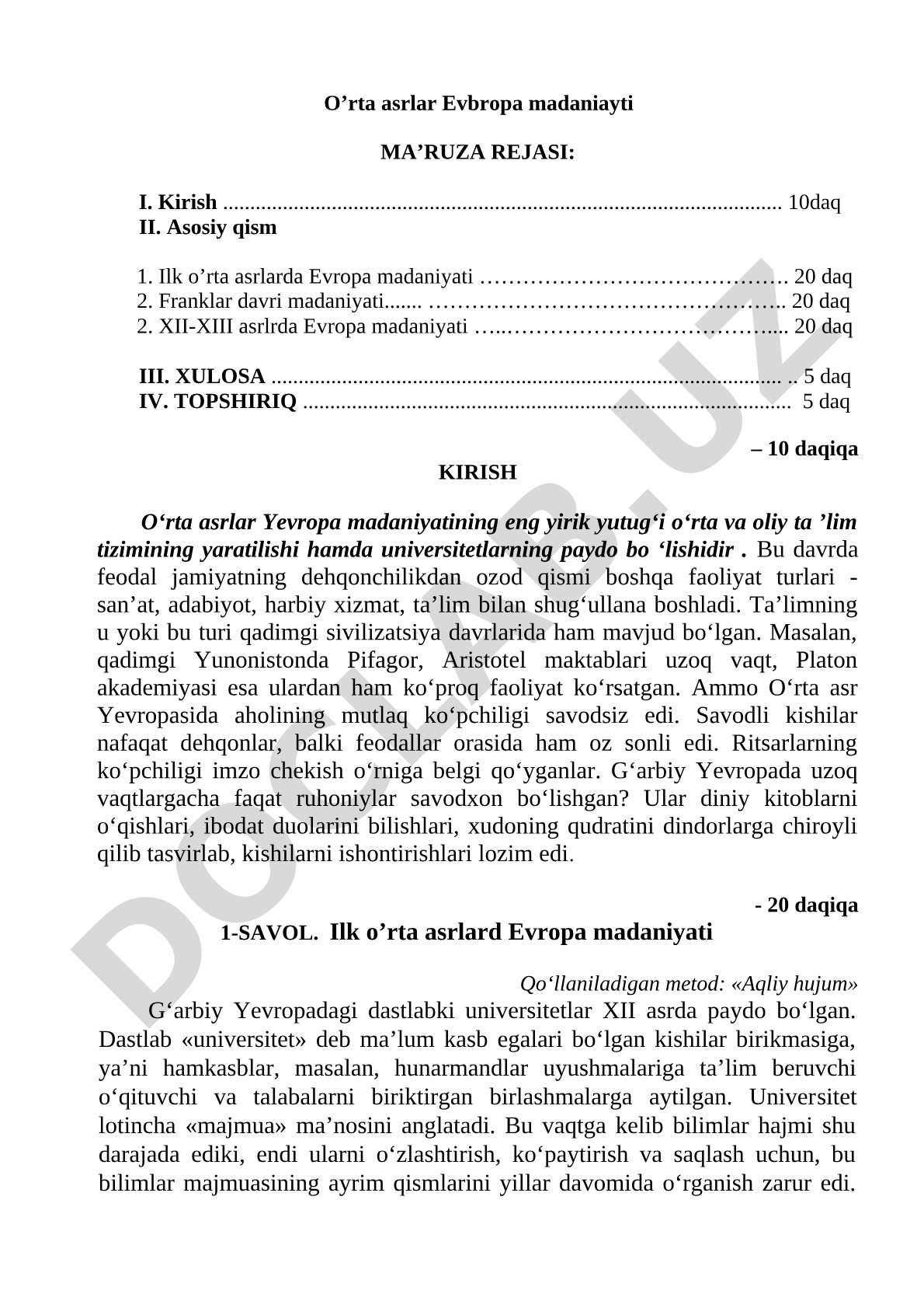 O'rta asrlar Yevropa madaniyati
