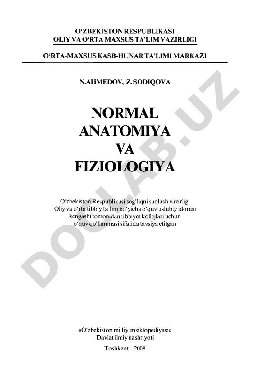 Normal anatomiya va fiziologiya