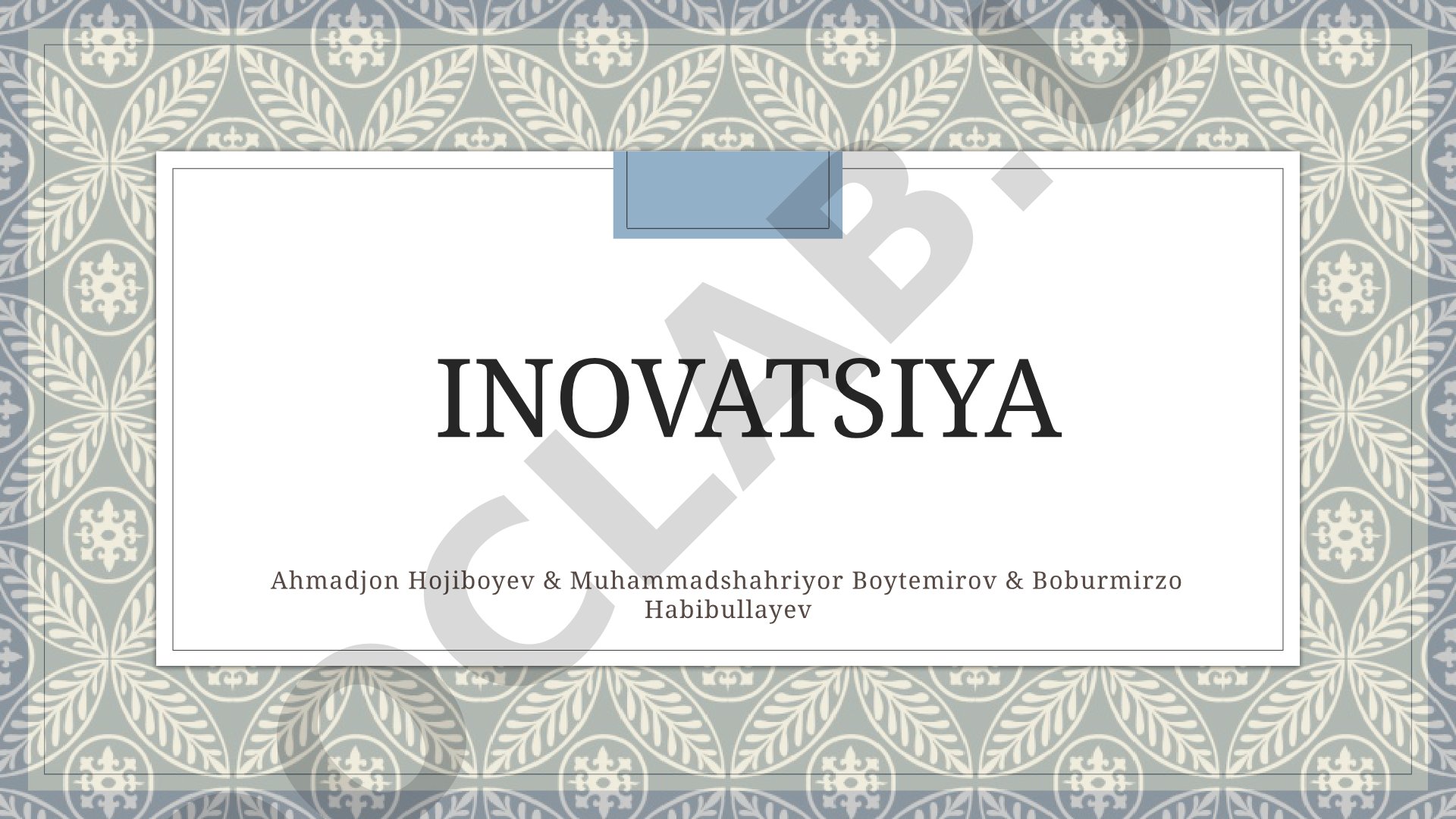 Innovatsiya tushunchasi, uning iqtisodiyotdagi roli va kelajak strategiyalari haqida