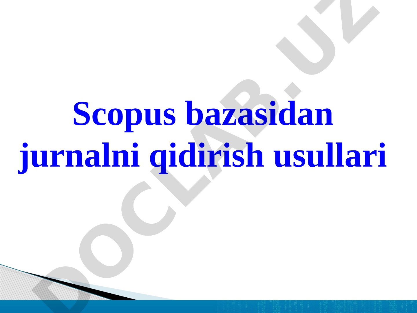 Scopus bazasidan jurnalni qidirish usullari