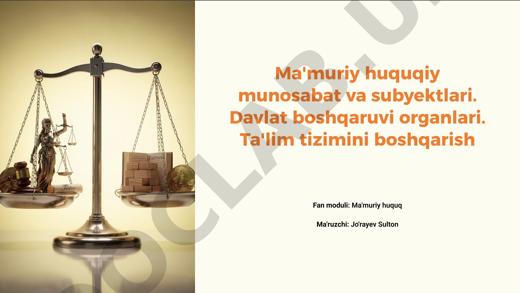 Ma'muriy huquqiy munosabat va subyektlari