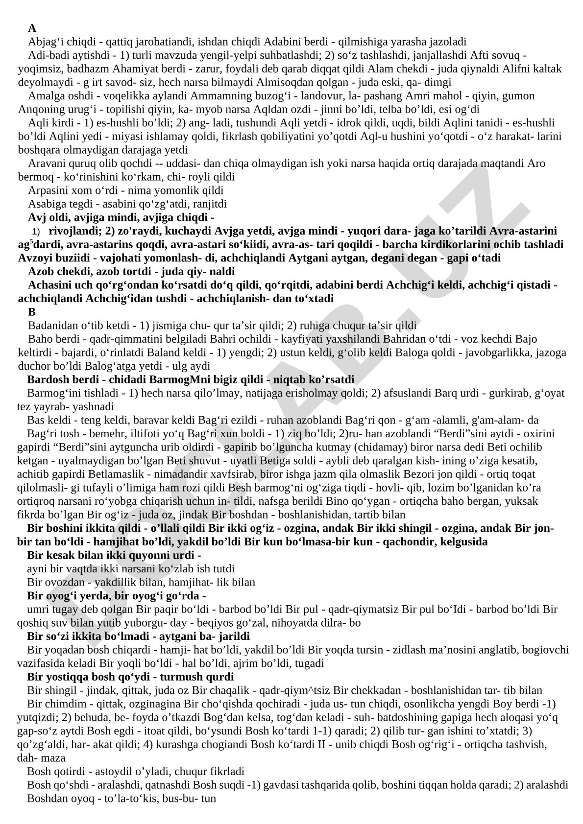 Frazeologik iboralar