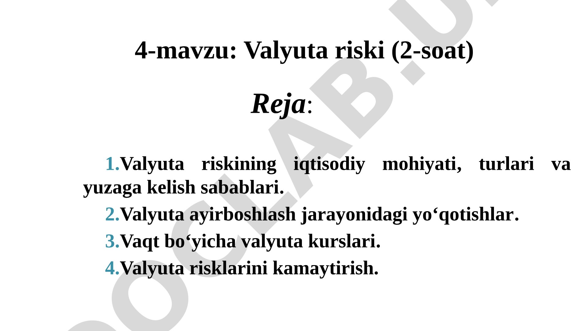Valyuta riskining iqtisodiy mohiyati, turlari, sabablari va kamaytirish usullari