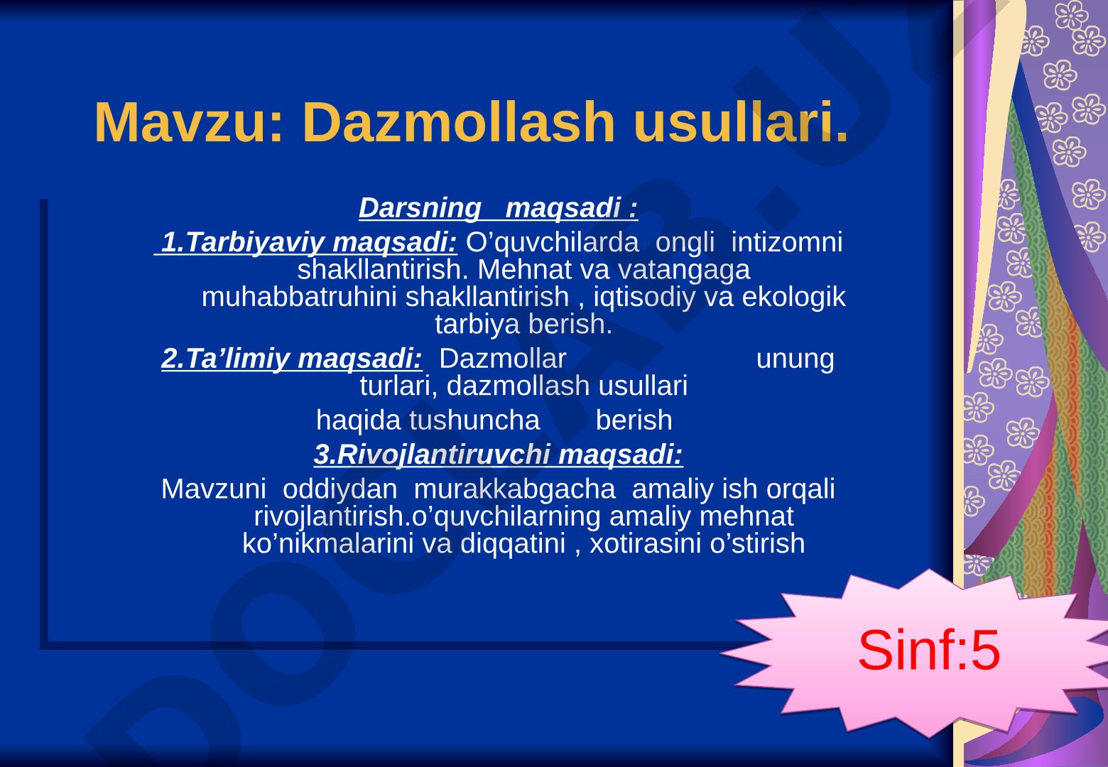 Dazmollash usullari