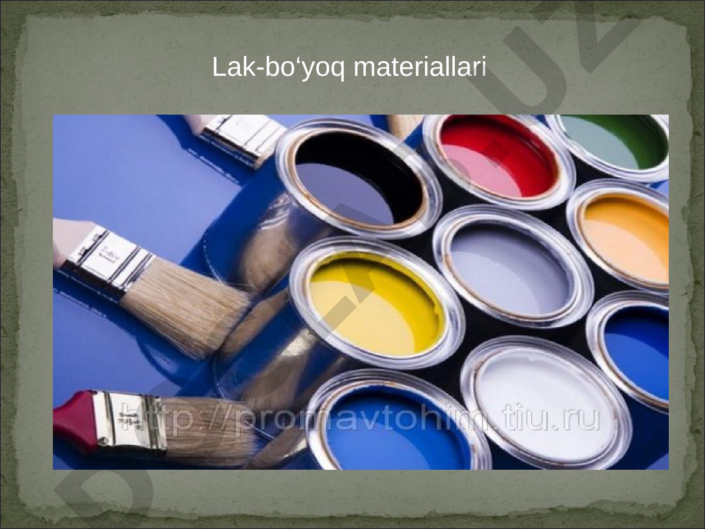 Lak-bo‘yoq materiallarining funksiyalari, tasnifi va tarkibi haqida ma'lumot