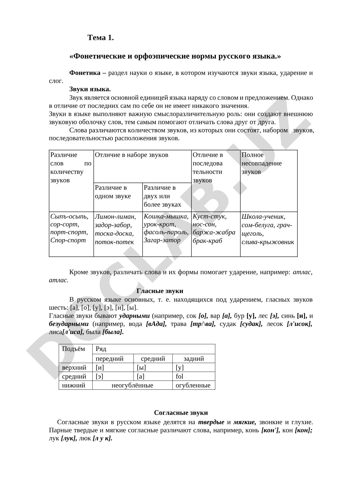 Фонетические и орфоэпические нормы русского языка
