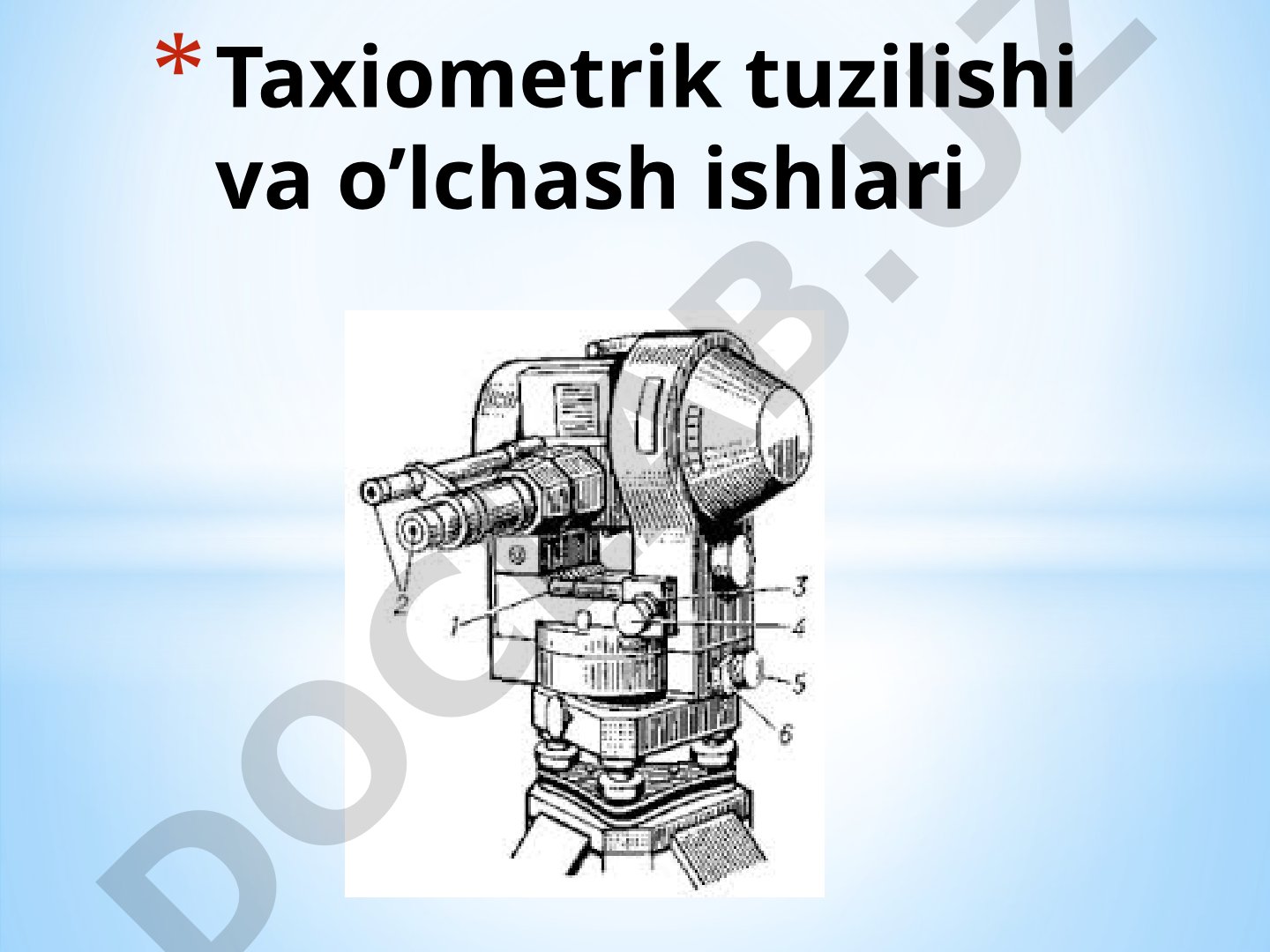 Taxiometrik tuzilishi va o’lchash ishlari