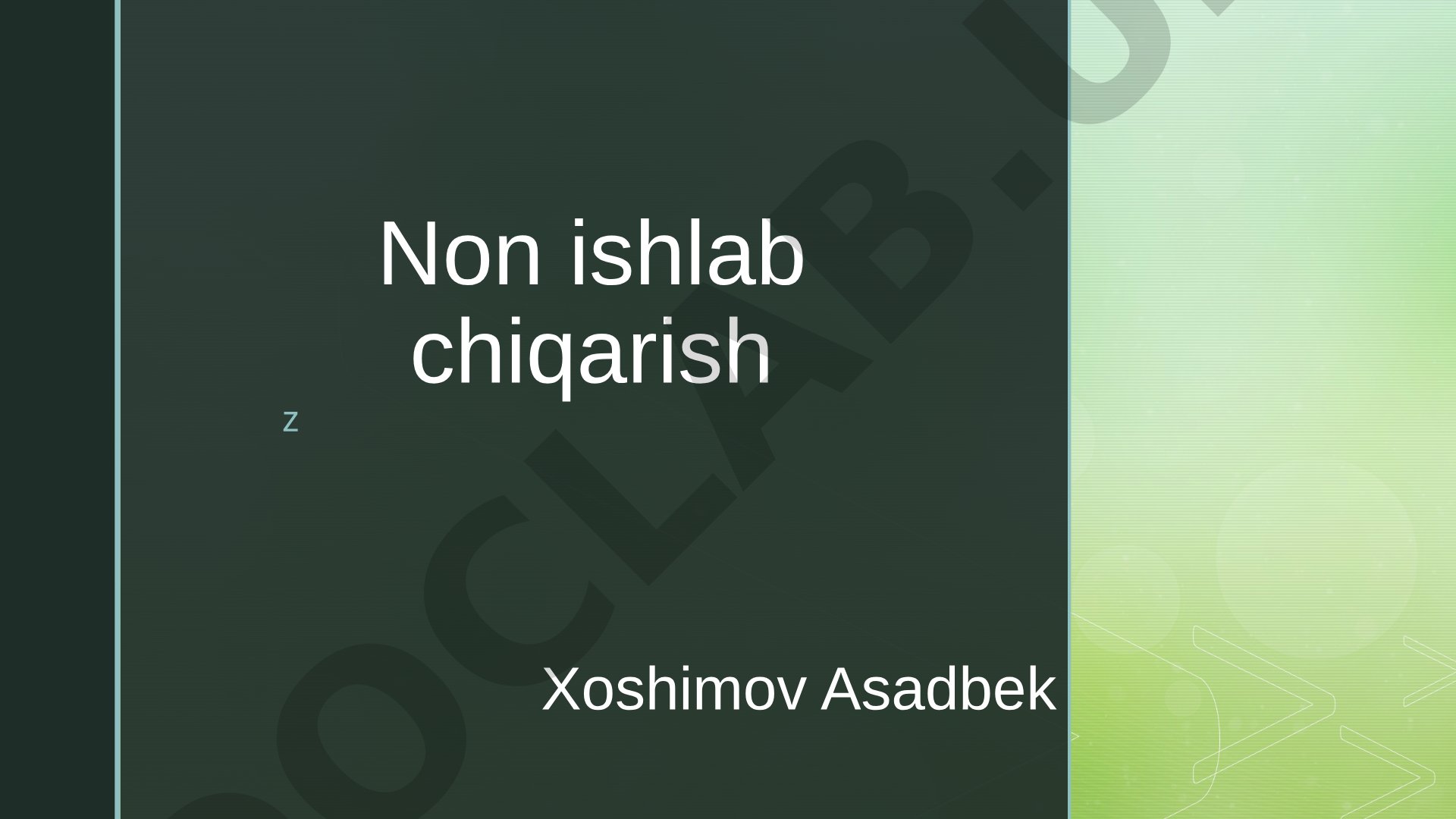 Oʻzbekistonda non sanoati tarixi va non turlari haqida taqdimot