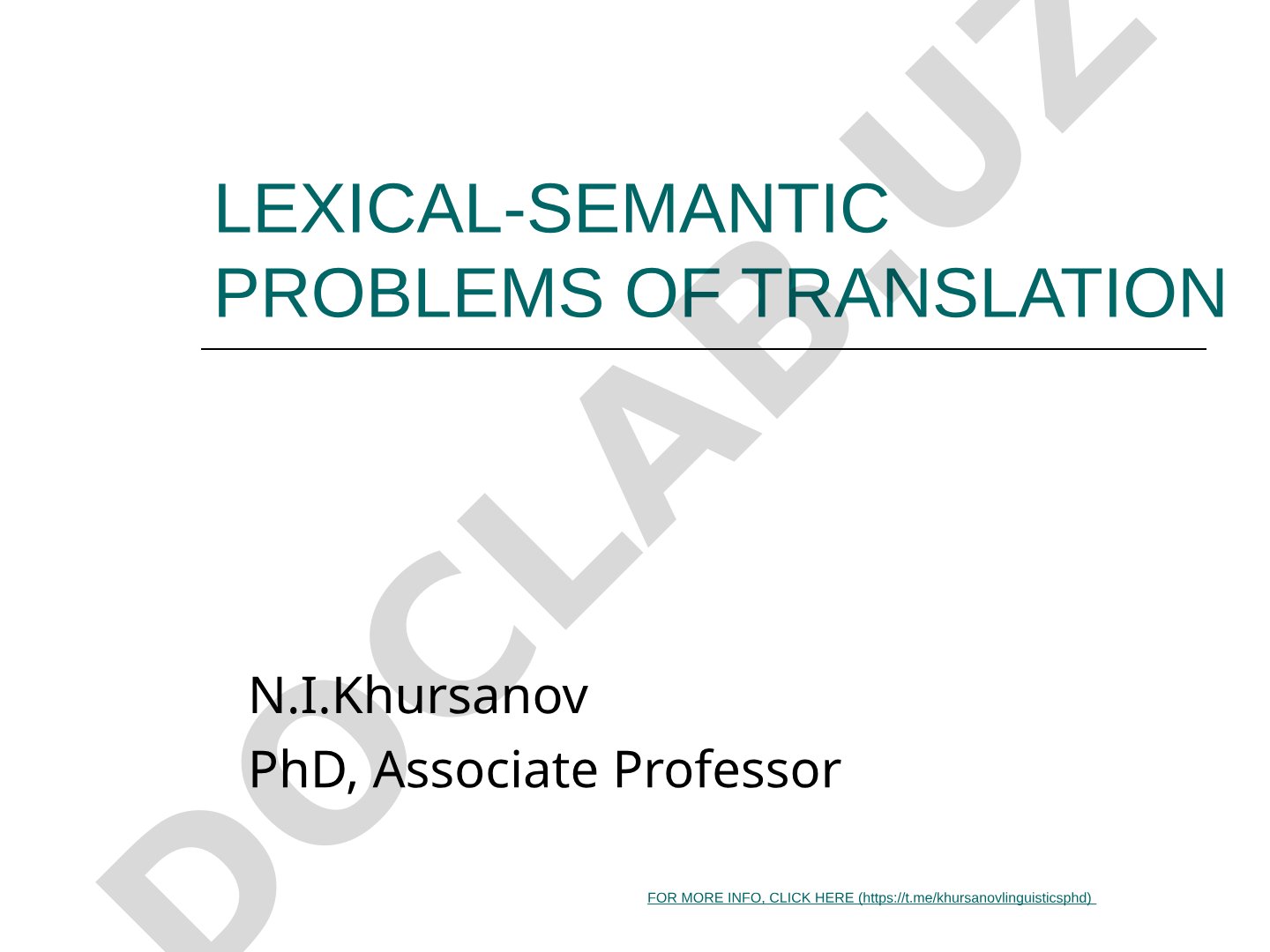 Lexical-semantic problems of translation