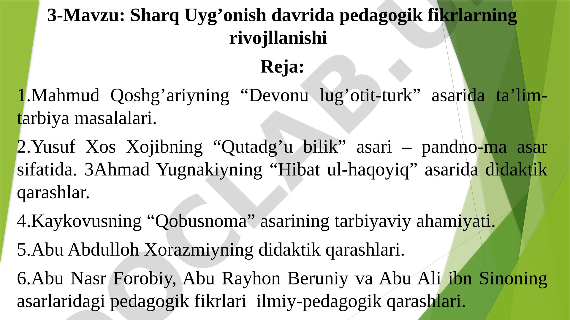 Sharq Uyg‘onish davrida pedagogik fikrlarning rivojlanishi