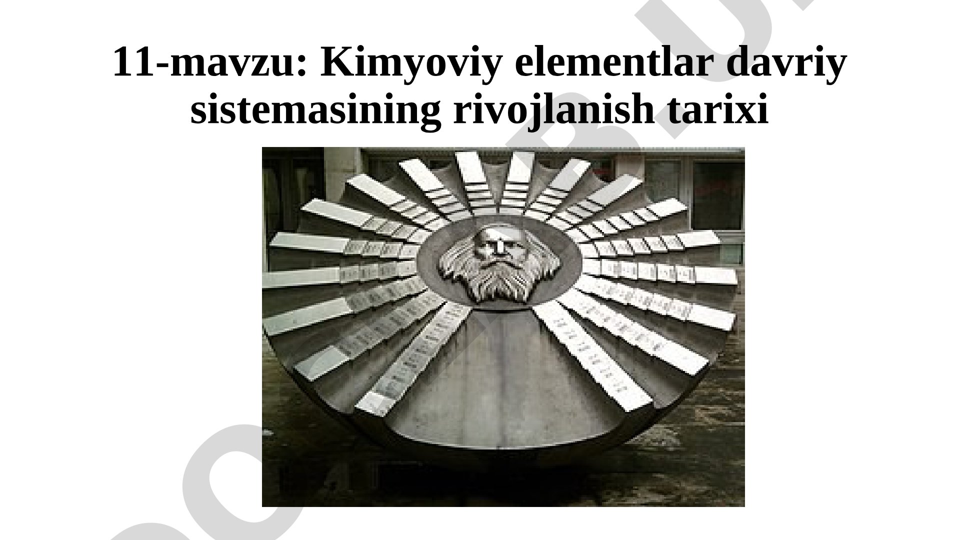 Kimyoviy elementlar davriy sistemasining rivojlanish tarixi
