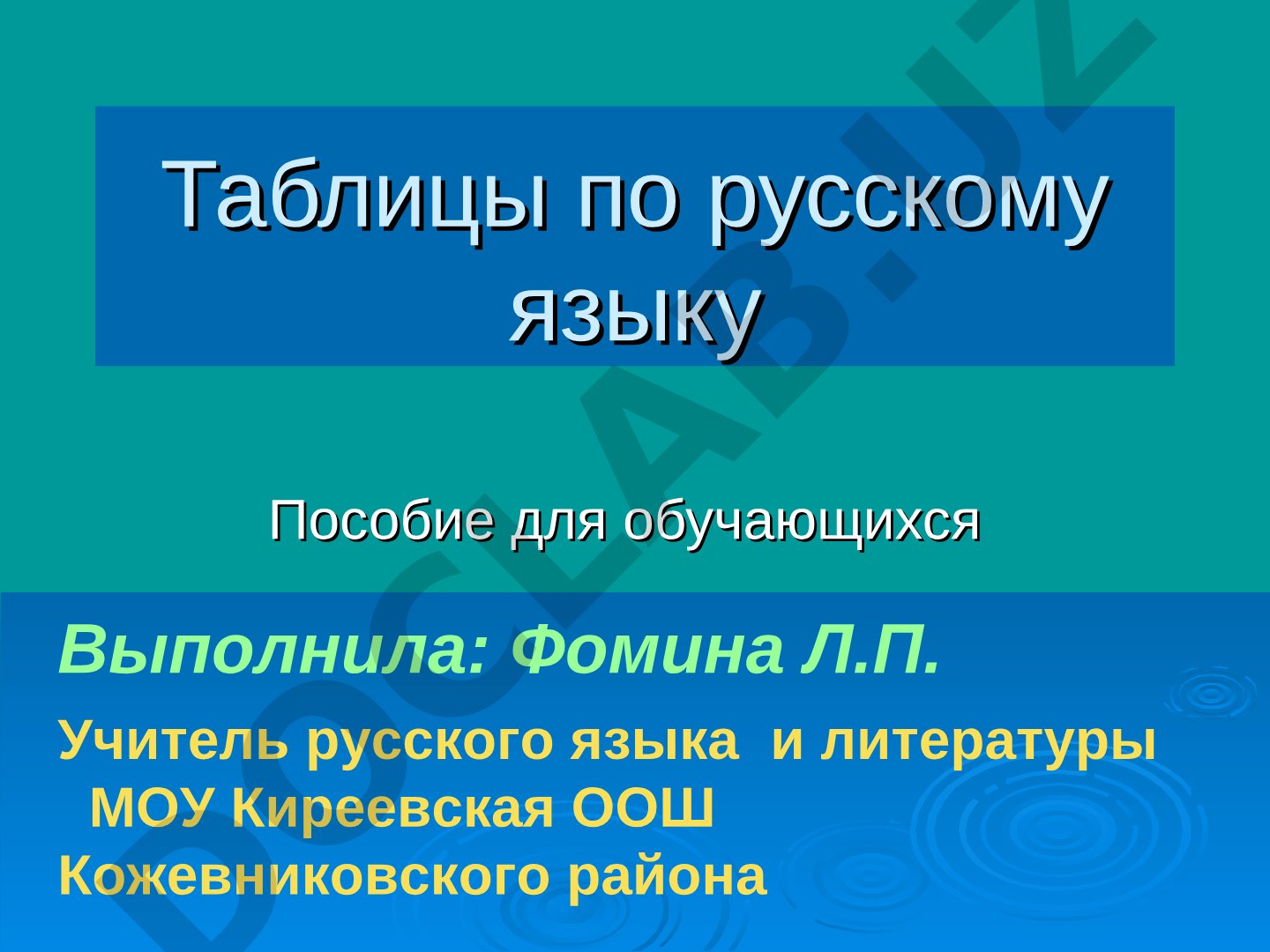 Таблицы по русскому языку для обучающихся