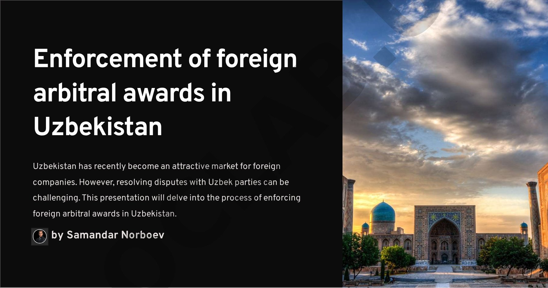 Enforcement of foreign arbitral awards in Uzbekistan
